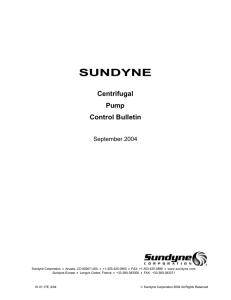 SUNDYNE Centrifugal Pump Control Bulletin
