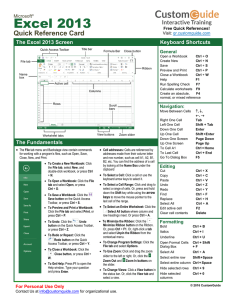 Excel 2013 Quick Reference