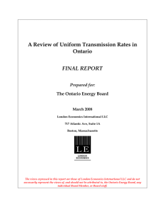 A Review of Uniform Transmission Rates in Ontario FINAL REPORT