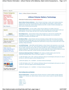 Lithium Polymer Battery Technology Page 1 of 4 Lithium Polymer