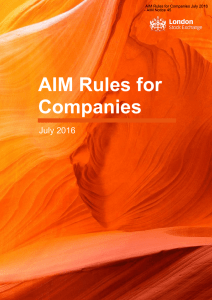 AIM Rules for Companies -July 2016