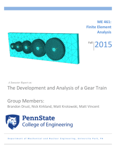 The Development and Analysis of a Gear Train