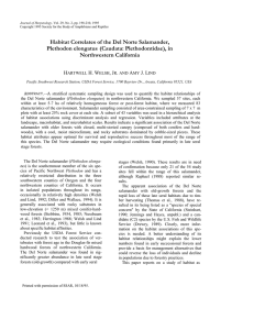 Habitat correlates of the Del Norte salamander