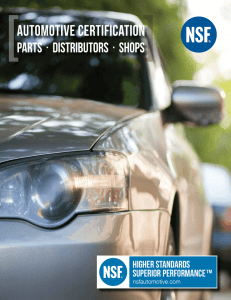 NSF Automotive Parts Certification