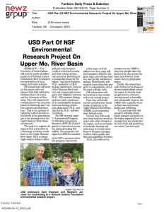 USD Part Of NSF Environmental Research Project On Upper Mo