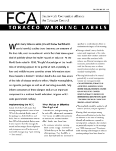 tobacco warning labels - Physicians for a Smoke