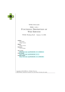 Functional Description of Web Services