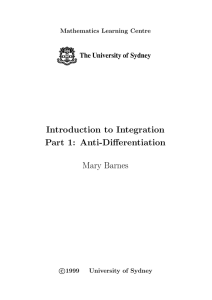 Introduction to Integration Part 1: Anti