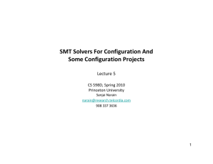 SMT Solvers For Configuration And Some Configuration Projects