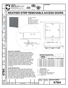 WEATHER STRIP REMOVABLE ACCESS DOORS 4784 4784
