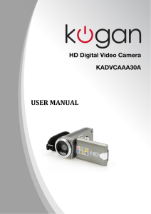 KADVCAAA30A HD Digital Video Camera User Manual