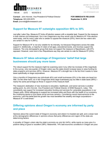 Support for Measure 97 outweighs opposition 60