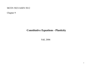 Constitutive Equations - Plasticity