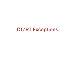 RT/CT DARS Exceptions Manual