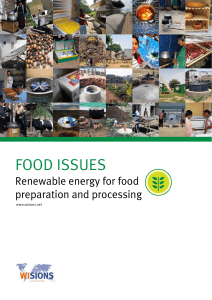 Food Issues - Renewable energy for food preparation and processing