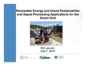 Renewable Energy and Island Sustainability and Signal Processing