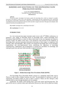 barierrs and solutions in the knowledge flow percolation model