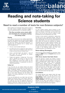 Reading and note-taking for Science students