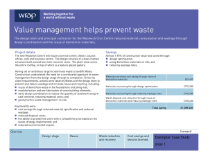 Value management helps prevent waste