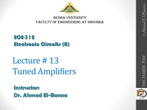 Lec#13: Tuned Amplifiers