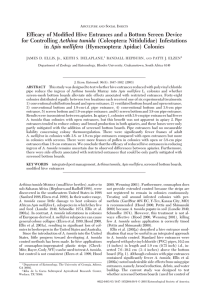 Efficacy of Modified Hive Entrances and a Bottom Screen