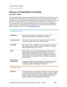 Glossary of Credentialing Terminology