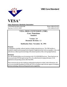 VESA BIOS Extension (VBE) Core Functions Standard