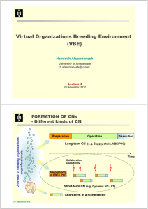 Virtual Organizations Breeding Environment (VBE)