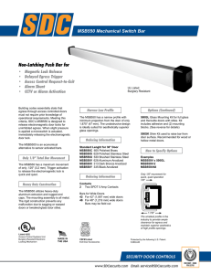 Non-Latching Push Bar for