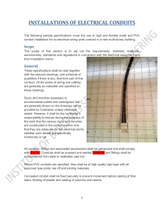 INSTALLATIONS OF ELECTRICAL CONDUITS