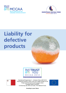 Liability for defective products