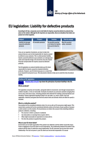 EU legislation: Liability for defective products