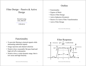 Lecture Notes on Passive Filter Design and Passive-To