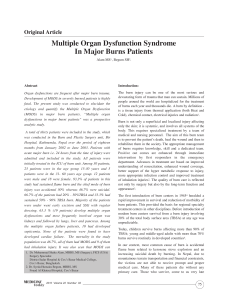 Original Article Multiple Organ Dysfunction Syndrome In Major Burns