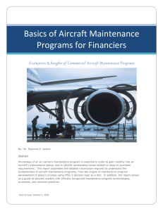 Basics of Aircraft Maintenance Programs for Financiers