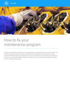 How to fix your maintenance program