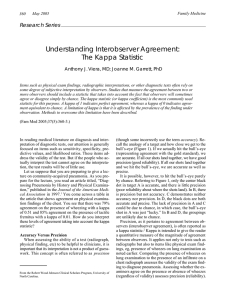 Understanding Interobserver Agreement: The Kappa Statistic