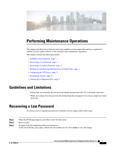 Performing Maintenance Operations