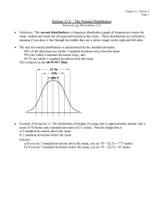 Section 12.4 – The Normal Distribution