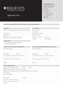 Application form - Regent`s University London