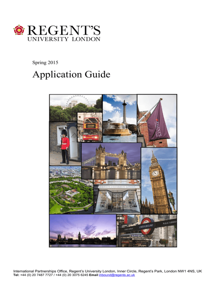 Application Guide Regent`s University London