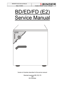 BINDER BD,ED,FD Incubator Service Manual