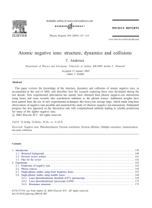 Atomic negative ions: structure, dynamics and collisions