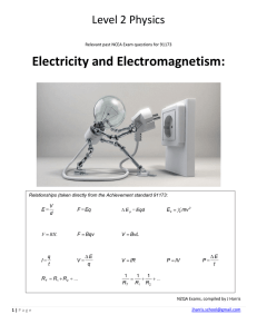 Electricity and Electromagnetism