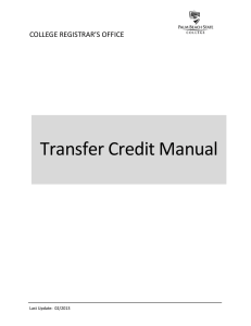 Transfer Credit Manual - Palm Beach State College