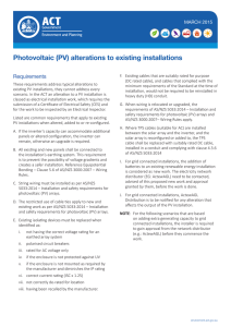 Photovoltaic (PV) alterations to existing installations