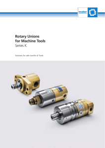 Rotary Unions for Machine Tools