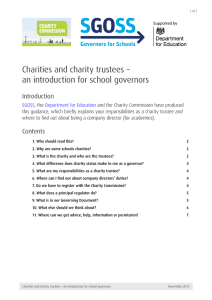 Charities and charity trustees - an introduction for school