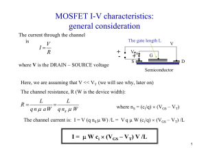 MOSFET I-V characteristics: general consideration