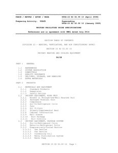 UFGS 23 82 02.00 10 Unitary Heating and Cooling Equipment